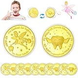 VEEKAY Zahnfee Münzen,10 Stück Zahnfee Goldtaler,Tooth Fairy Coins,Zahnfee Geschenk,Goldmünzen...