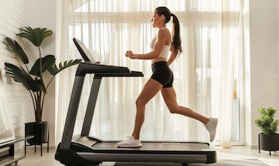 sportlich auspowern zuhause mit klappbarem laufband